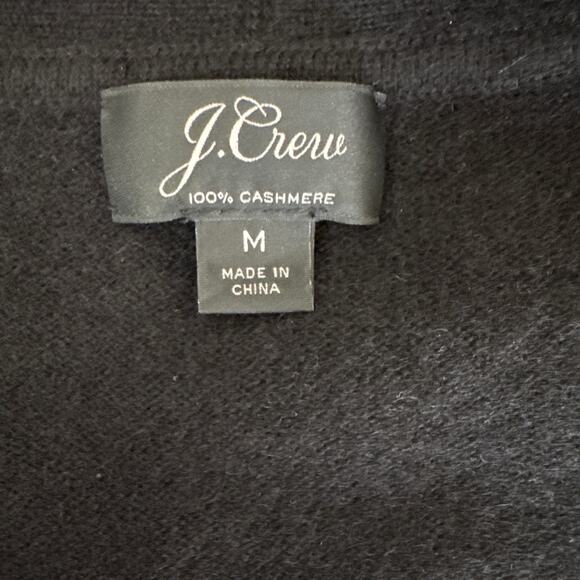 J. Crew Everyday Tie Neck Keyhole Cashmere Sweater Black Size M - Picture 6 of 11